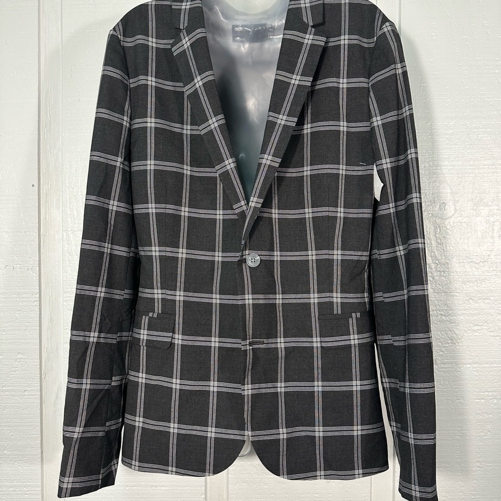 ASOS Men’s Black and White Window Pane Blazer Size 42R NWOT - Picture 2 of 7